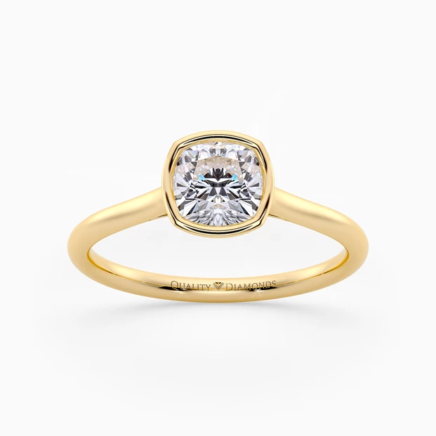 Cushion Carina Diamond Ring in 9K Yellow Gold