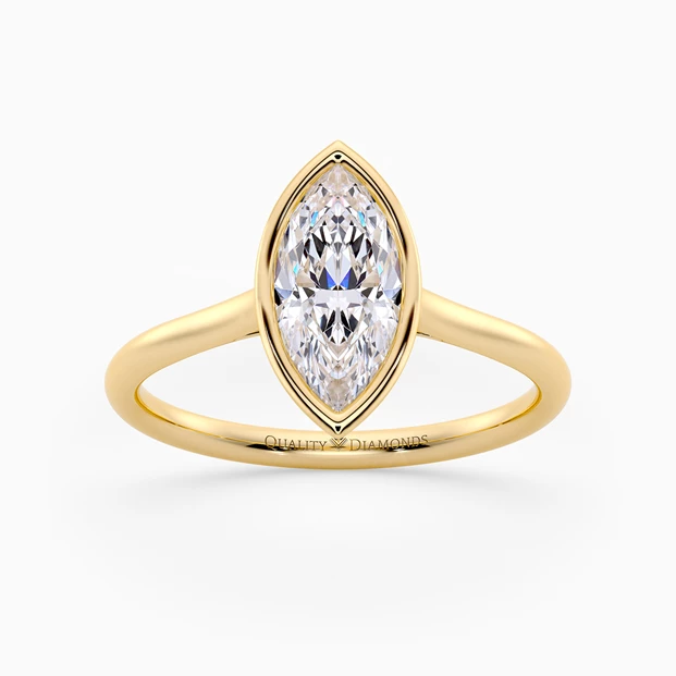 Marquise Carina Diamond Ring in 18K Yellow Gold