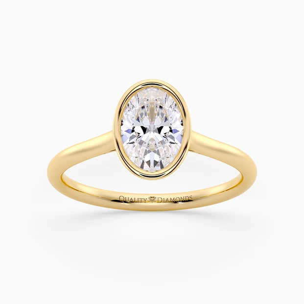 Oval Carina Diamond Ring in 9K Yellow Gold