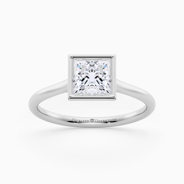 Princess Carina Diamond Ring in Palladium 950