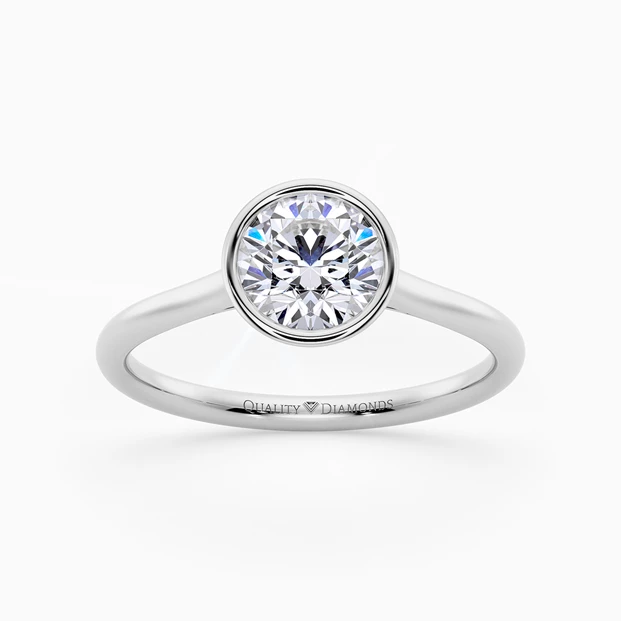 Round Brilliant Carina Diamond Ring in 18K White Gold