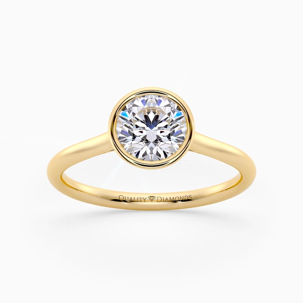 Round Brilliant Carina Diamond Ring in 9K Yellow Gold