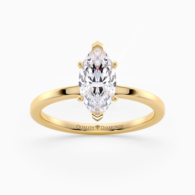 Marquise Lita Diamond Ring in 9K Yellow Gold