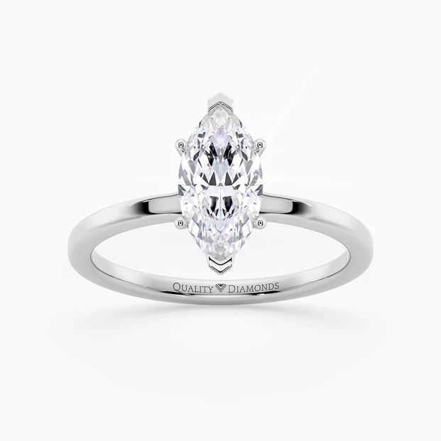 Marquise Lita Diamond Ring in 18K White Gold