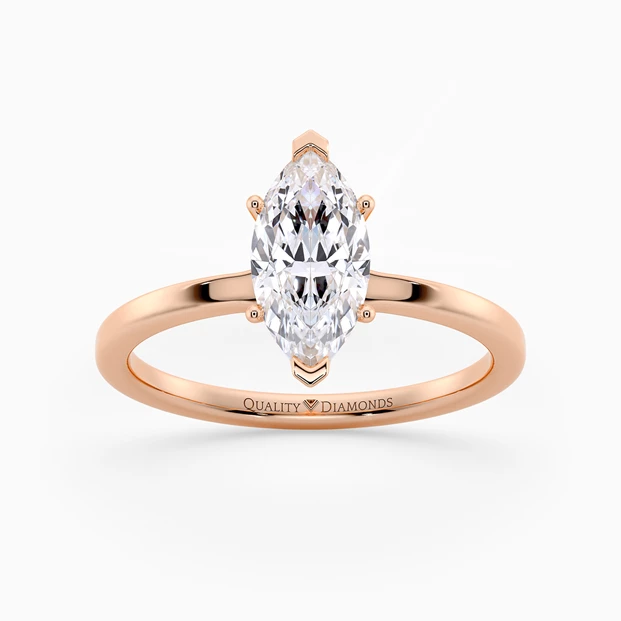 Marquise Lita Diamond Ring in 9K Rose Gold