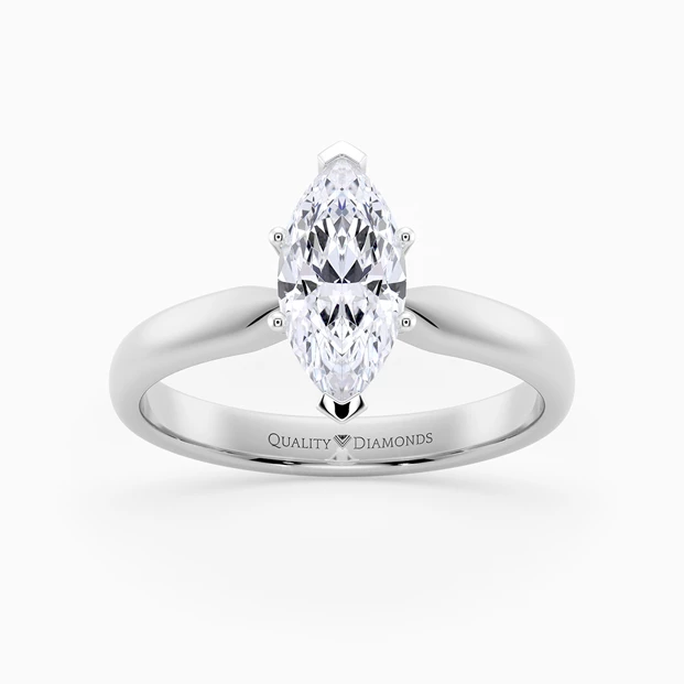 Marquise Six Claw Amia Diamond Ring in Palladium