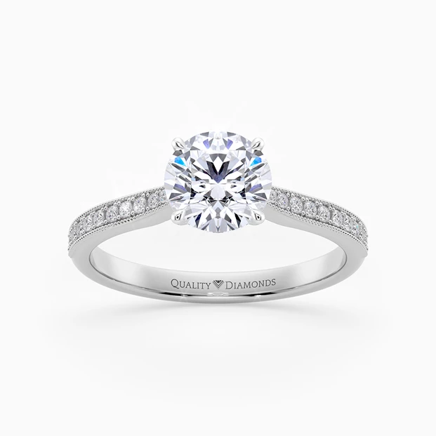 Diamond Set Round Brilliant Beau Diamond Ring in Palladium