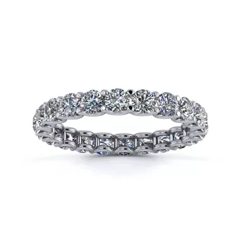 18K White Gold 2.7mm Full U Collet Diamond Set Ring