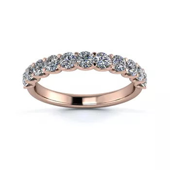 18K Rose Gold 2.7mm Half U Collet Diamond Set Ring