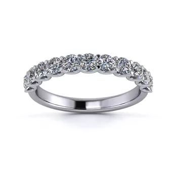 18K White Gold 2.7mm Half U Collet Diamond Set Ring