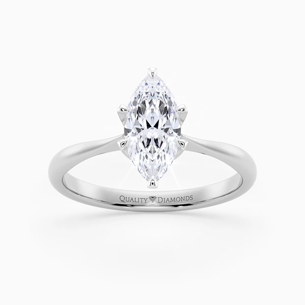 Marquise Six Claw Bellezza Diamond Ring in Palladium