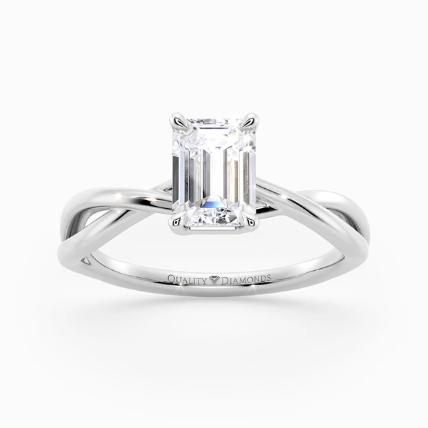 Emerald Grazia Diamond Ring in Palladium