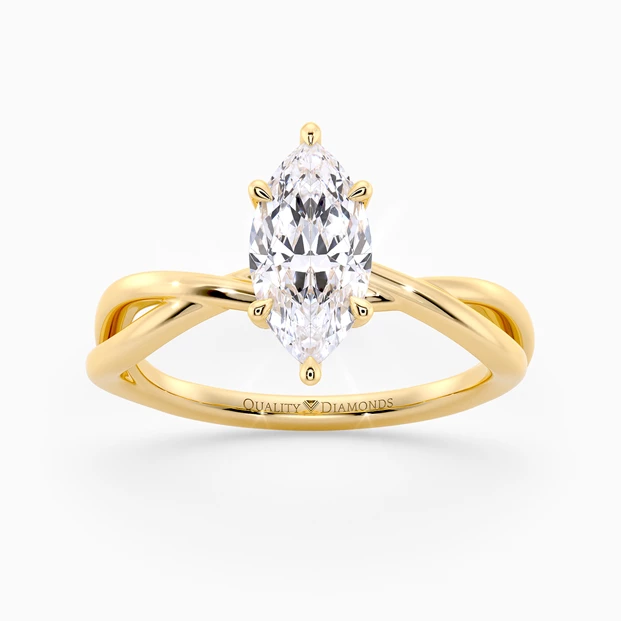 Marquise Grazia Diamond Ring in 9K Yellow Gold