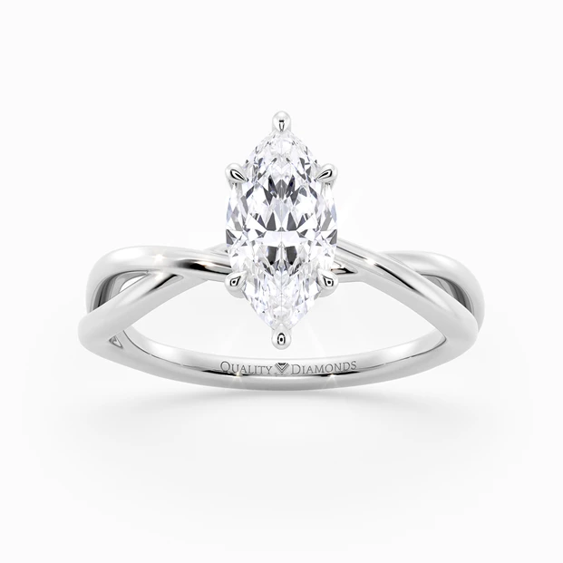 Marquise Grazia Diamond Ring in Palladium
