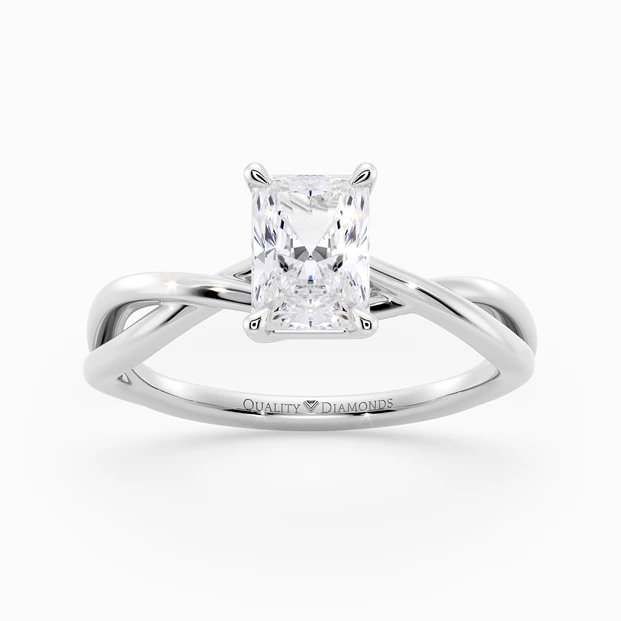 Radiant Grazia Diamond Ring in 9K White Gold