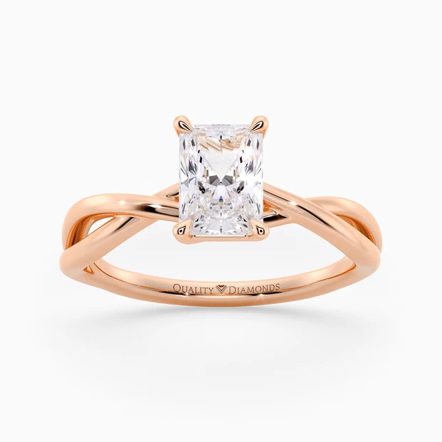 Radiant Grazia Diamond Ring in 9K Rose Gold