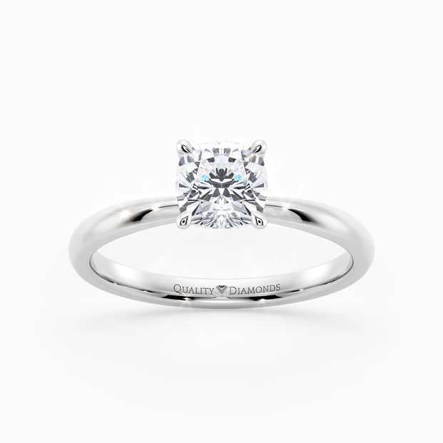 Cushion Mirabelle Diamond Ring in 9K White Gold