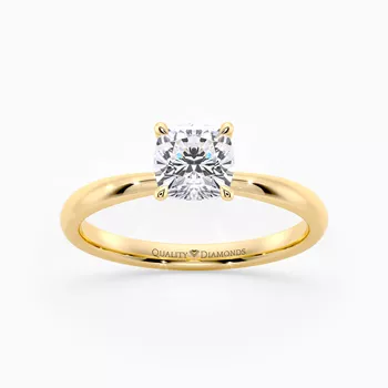 Cushion Mirabelle Diamond Ring in 9K Yellow Gold
