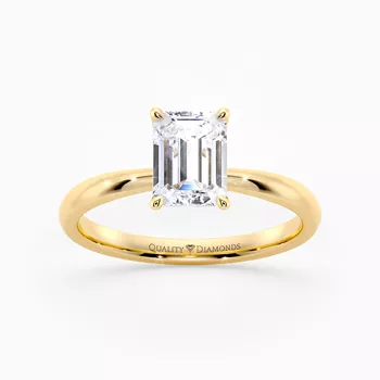 Emerald Mirabelle Diamond Ring in 9K Yellow Gold