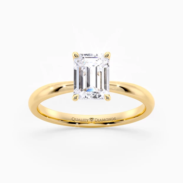 Emerald Mirabelle Diamond Ring in 18K Yellow Gold