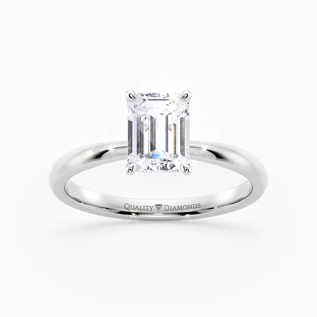 Emerald Mirabelle Diamond Ring in Palladium