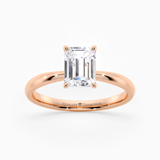 Emerald Mirabelle Diamond Ring in 18K Rose Gold