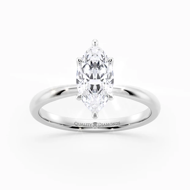 Marquise Mirabelle Diamond Ring in Palladium