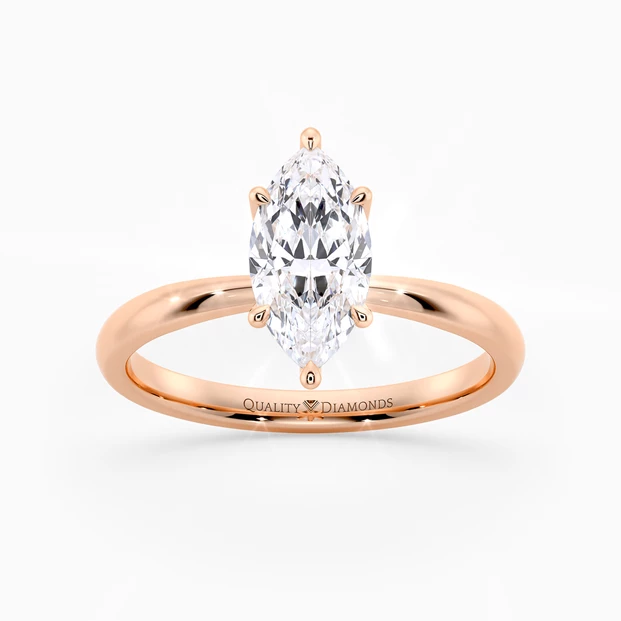 Marquise Mirabelle Diamond Ring in 18K Rose Gold
