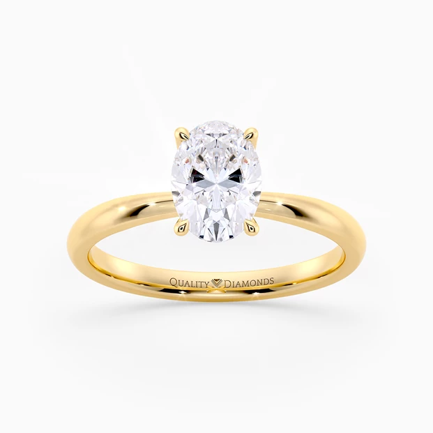 Oval Mirabelle Diamond Ring in 9K Yellow Gold