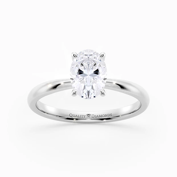 Oval Mirabelle Diamond Ring in 18K White Gold