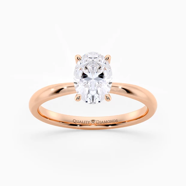 Oval Mirabelle Diamond Ring in 9K Rose Gold