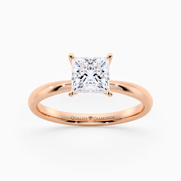 Princess Mirabelle Diamond Ring in 9K Rose Gold