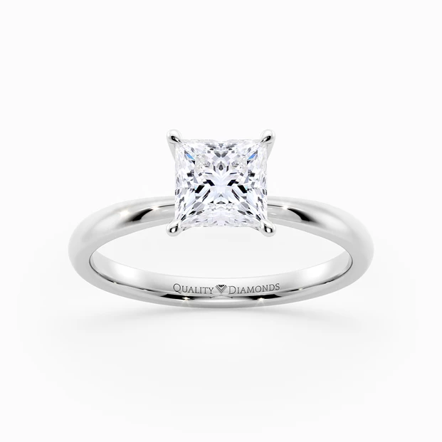 Princess Mirabelle Diamond Ring in 9K White Gold