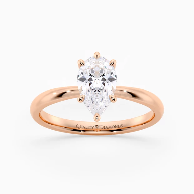 Pear Mirabelle Diamond Ring in 9K Rose Gold