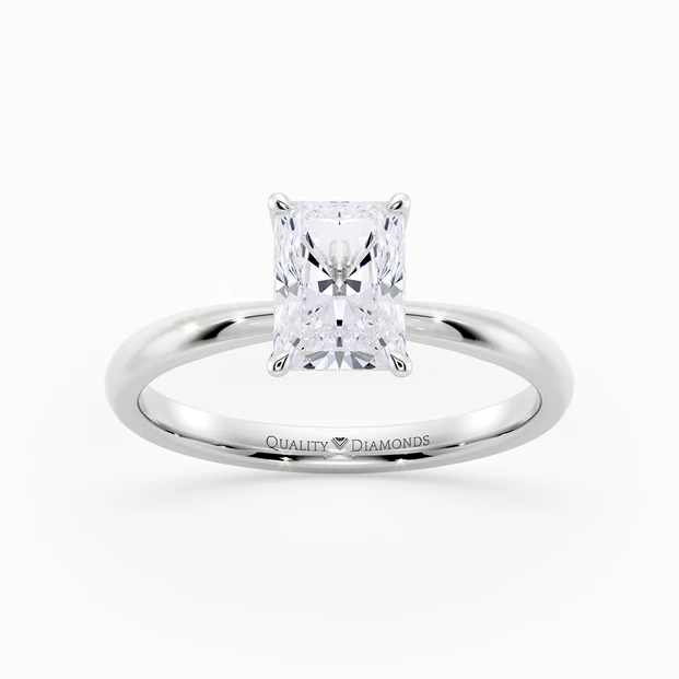 Radiant Mirabelle Diamond Ring in 9K White Gold