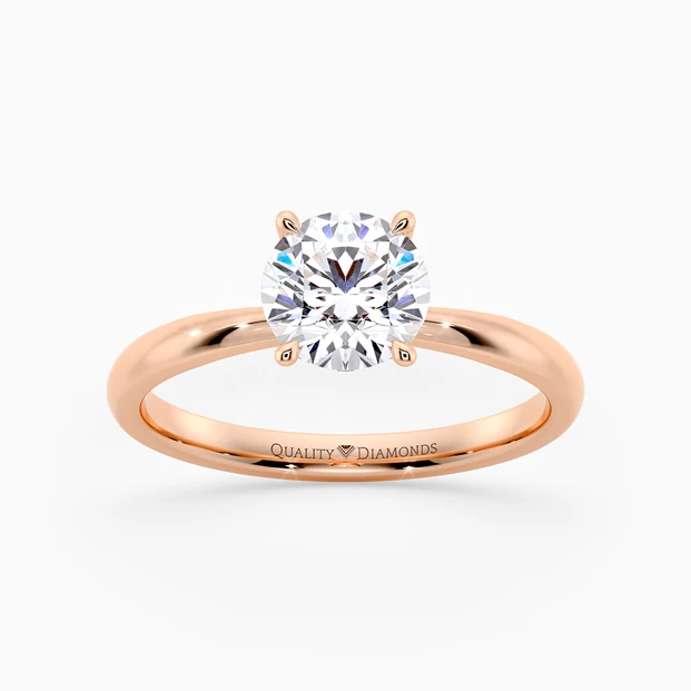 Round Brilliant Mirabelle Diamond Ring in 18K Rose Gold