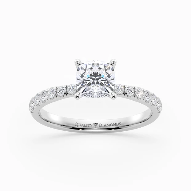Diamond Set Cushion Mirabelle Diamond Ring in Palladium