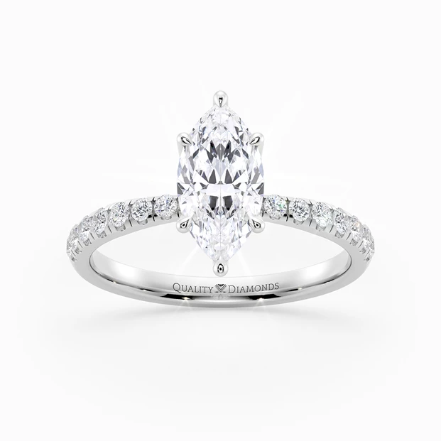 Diamond Set Marquise Mirabelle Diamond Ring in Palladium