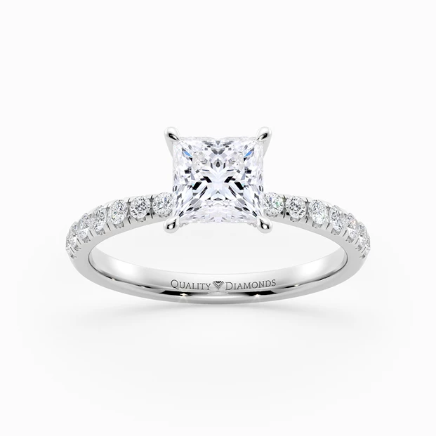 Diamond Set Princess Mirabelle Diamond Ring in Palladium