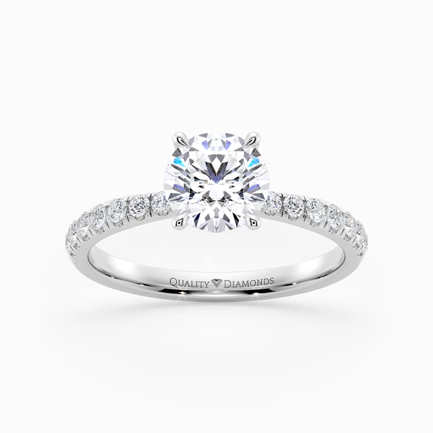Diamond Set Round Brilliant Mirabelle Diamond Ring in Platinum