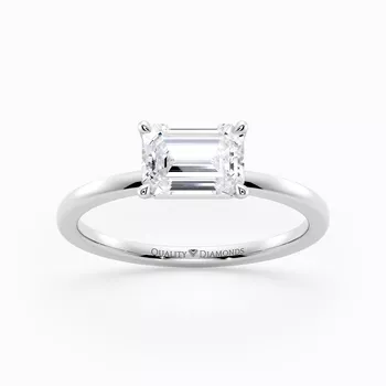 Emerald Amada Diamond Ring in Platinum
