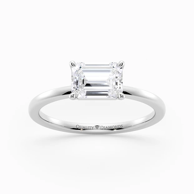 Emerald Amada Diamond Ring in Palladium