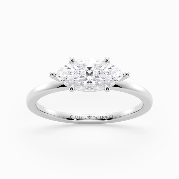Marquise Amada Diamond Ring in 9K White Gold