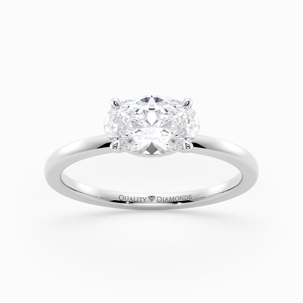 Oval Amada Diamond Ring in Palladium