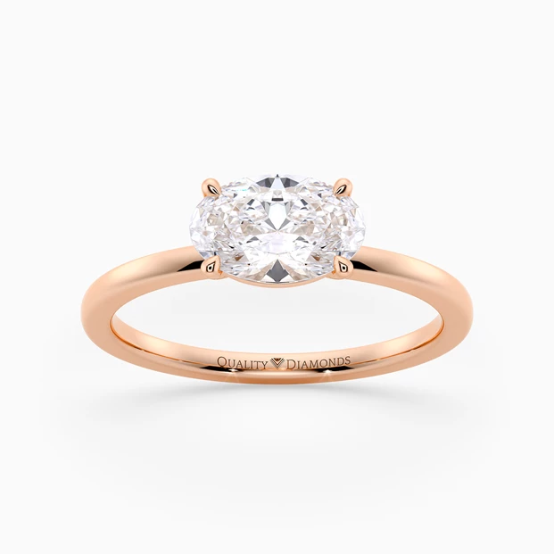 Oval Amada Diamond Ring in 18K Rose Gold
