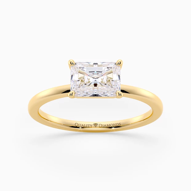 Radiant Amada Diamond Ring in 9K Yellow Gold