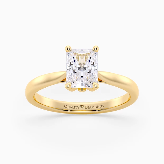 Radiant Flor Diamond Ring in 18K Yellow Gold