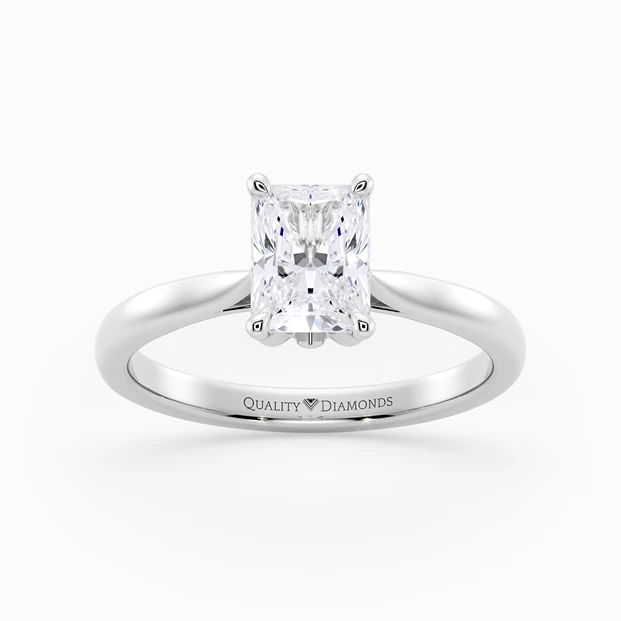 Radiant Flor Diamond Ring in Palladium