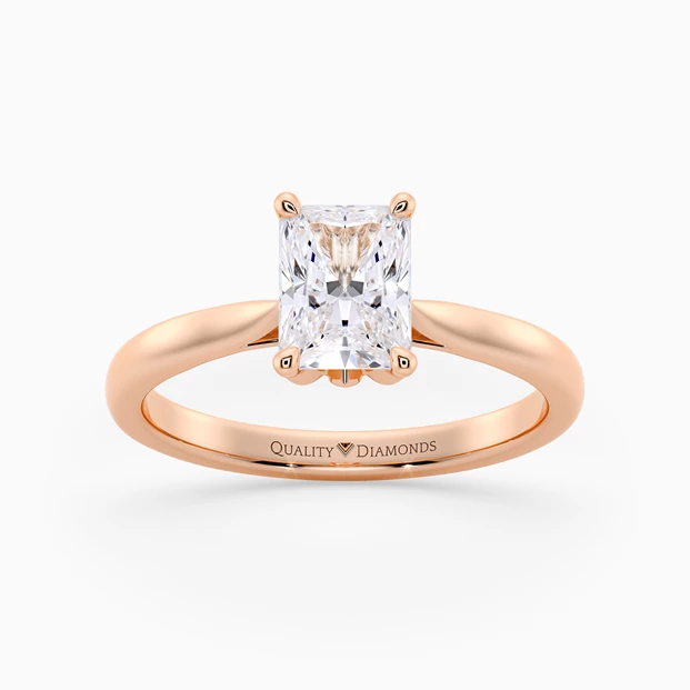 Radiant Flor Diamond Ring in 18K Rose Gold
