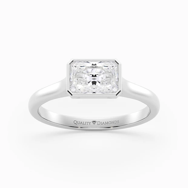Radiant East-West Carina Diamond Ring in Palladium